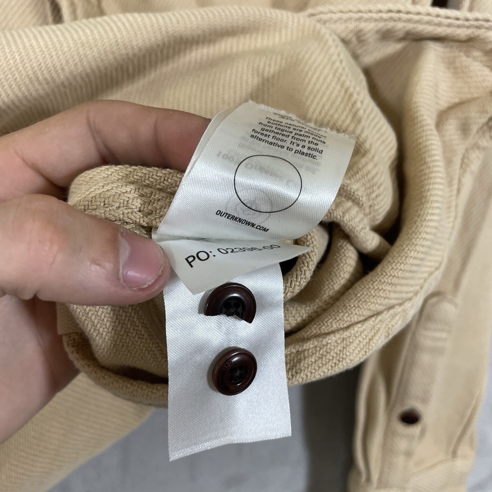 Outerknown Blanket Shirt Men's Medium Tan Heavy Flannel Cotton Button Up Casual - Picture 8 of 11
